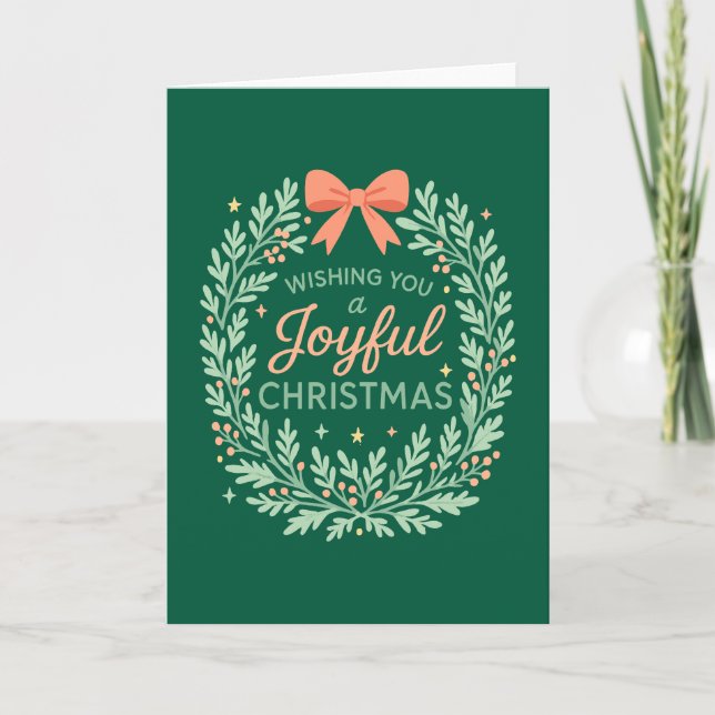 Joyful Christmas Wreath Card (Front)