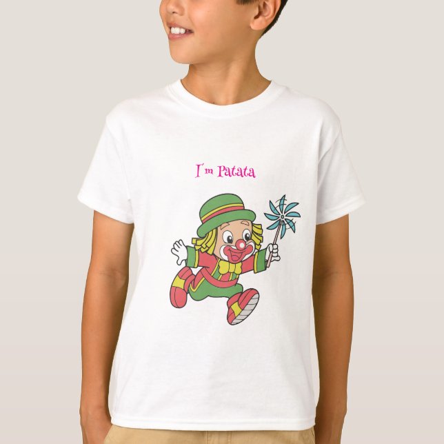 Joyful Clown with a Pinwheel” T-Shirt (Front)