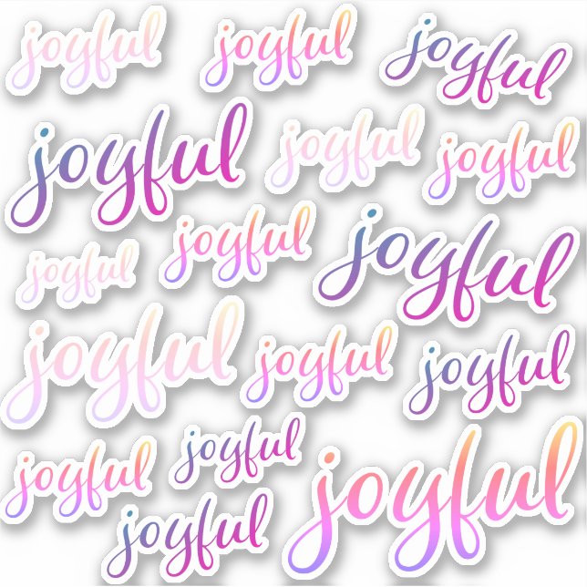 Joyful Colourful Pink Script Girly Holidays (Front)