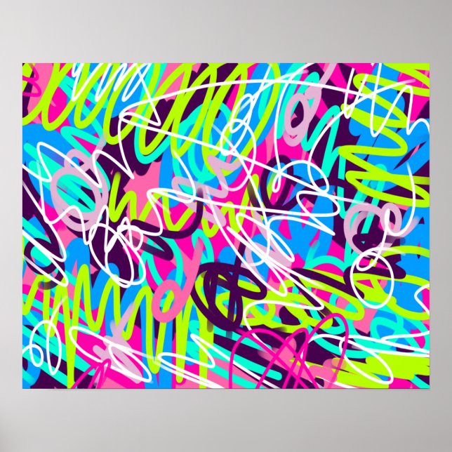 Joyful Colours Modern Abstract  Poster (Front)