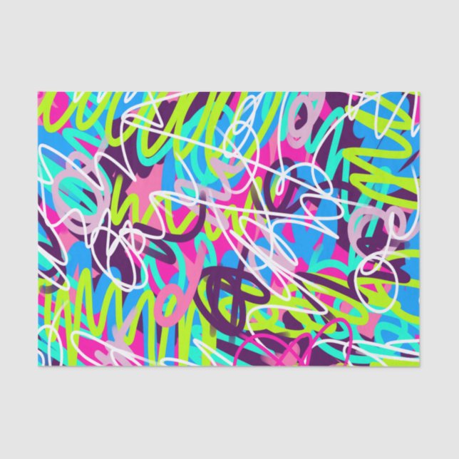 Joyful Colours Modern Abstract  Tissue Paper (Front)