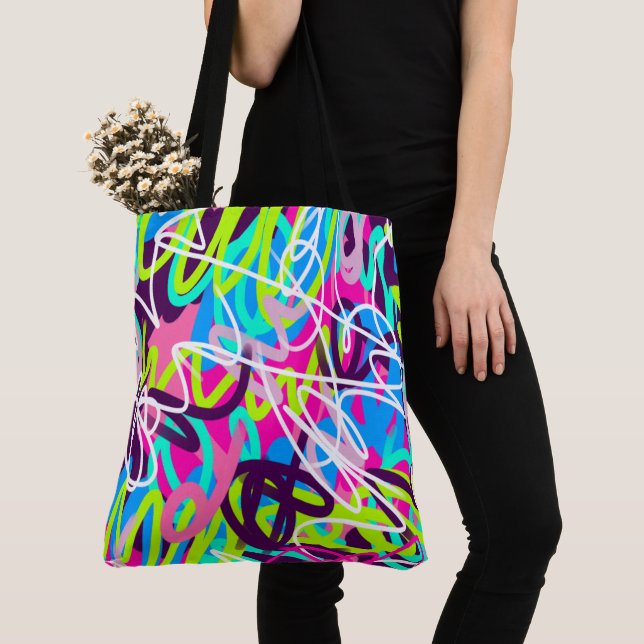 Joyful Colours Modern Abstract  Tote Bag (Close Up)