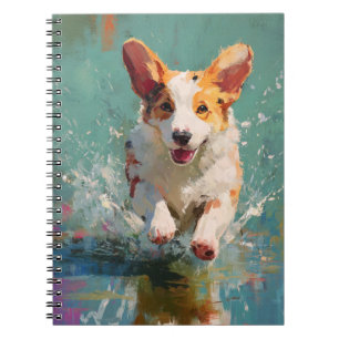 Joyful Corgi Splash Notebook