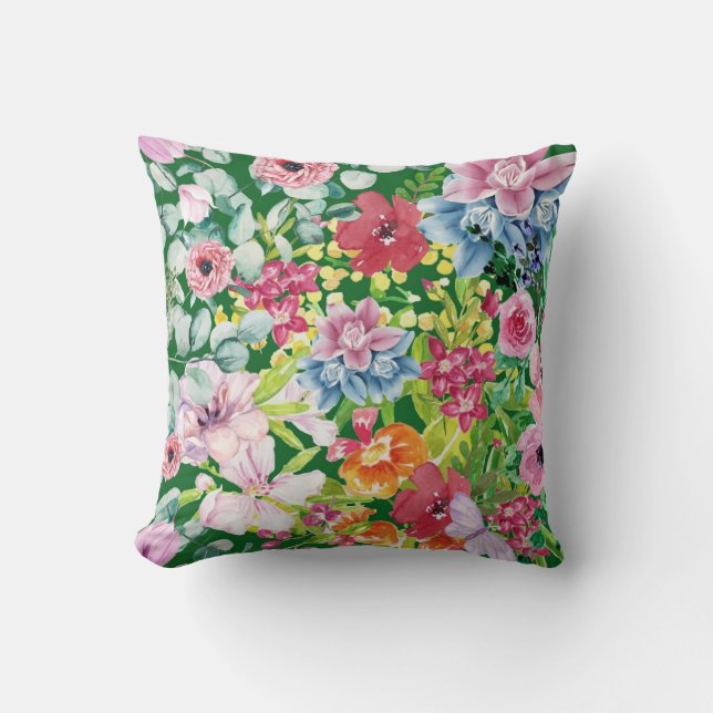 Joyful Daisy Chains Throw Pillow (Front)