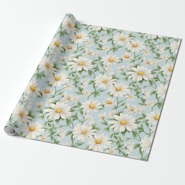 Joyful Daisy Meadow for Bright Celebrations Wrapping Paper (Unrolled)