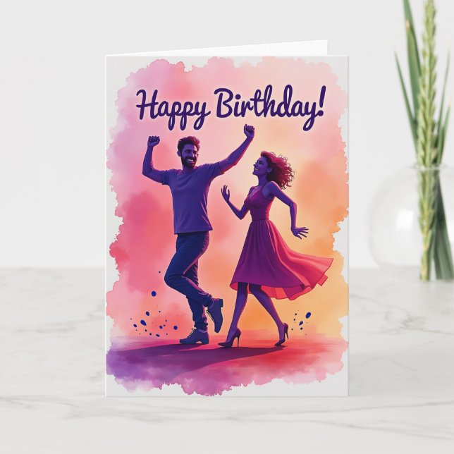 Joyful Dance Birthday Card (Front)