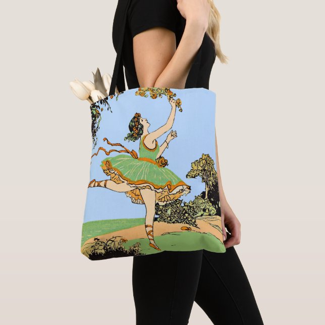 joyful dancer print tote bag (Close Up)
