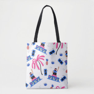 Joyful DJ, tropical beach pattern. Tote Bag