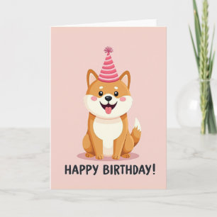 Joyful Dog Hat Birthday Card