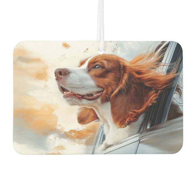Joyful Dog in the Wind Art Print Air Freshener (Front)