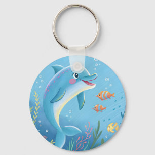 Joyful Dolphin Moments Keychain