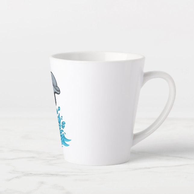 Joyful Dolphin Splash - Latte Mug (Droite)
