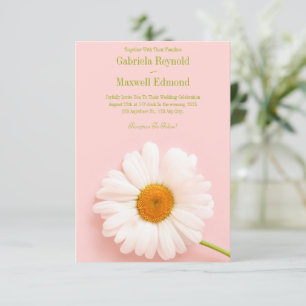 Joyful Elegant Nature White Daisy Wedding Invitation