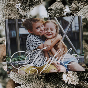 Joyful Elegant Script Photo Holiday