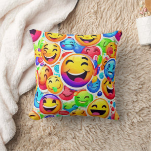 Joyful Emotion Art: Colorful Painting Throw Pillow