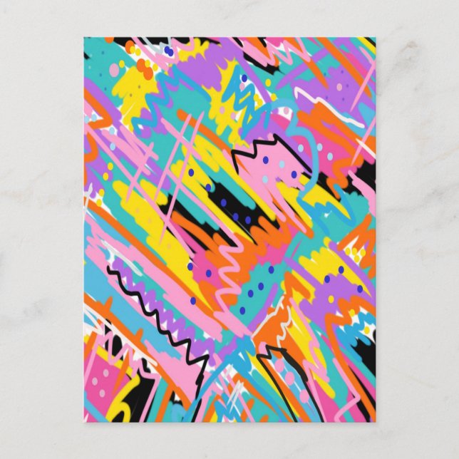 Joyful Expression Abstract Art Postcard (Front)