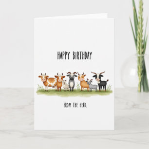 Joyful Farm Animals Birthday Card