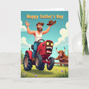 Joyful Fathers Day Farm Scene Card