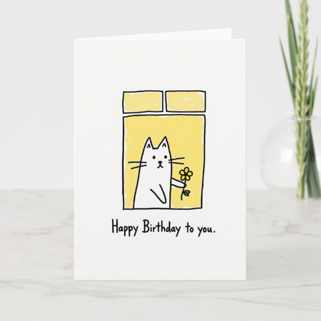 Joyful Feline Window Card (Front)