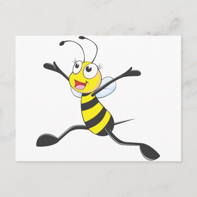 Joyful Female Bee Postcard (Front)