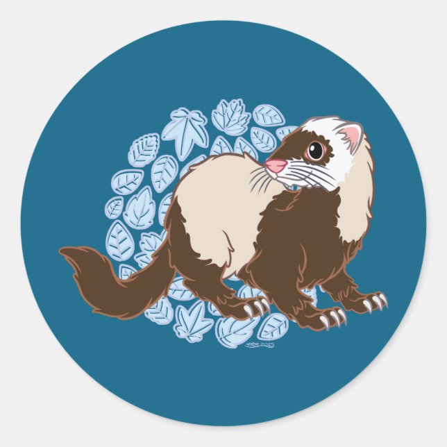 Joyful Ferret Classic Round Sticker (Front)