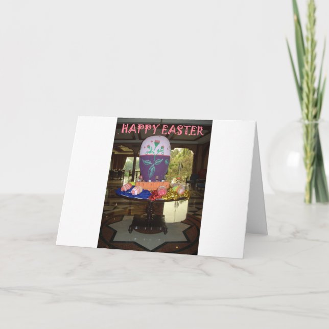 Joyful Festive Springtime Easter Colourful Eggs Ar Holiday Card (Front)