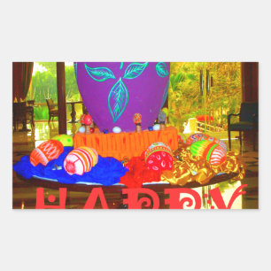 Joyful Festive Springtime Easter Colourful Eggs Ar Sticker