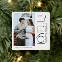 Joyful First Christmas Pregnant Photo Couple