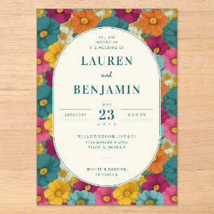 Joyful Floral Wedding Invitation