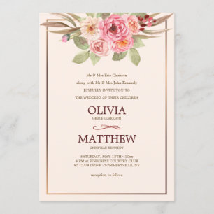 Joyful Floral Wedding Invitation