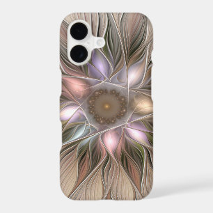 Joyful Flower Abstract Beige Brown Floral Fractal