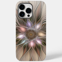 Joyful Flower Abstract Beige Brown Floral Fractal