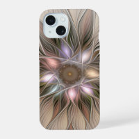 Joyful Flower Abstract Beige Brown Floral Fractal
