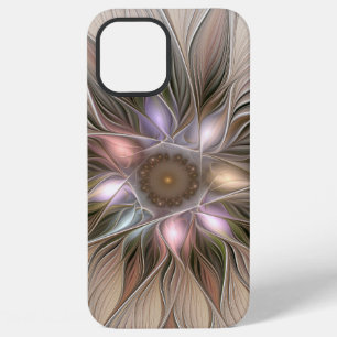 Joyful Flower Abstract Beige Brown Floral Fractal iPhone 12 Pro Max Case