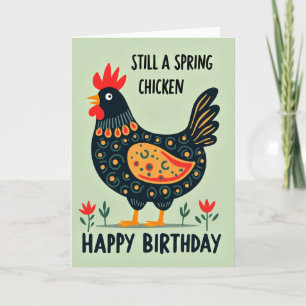 Joyful Folk Bird Birthday Card
