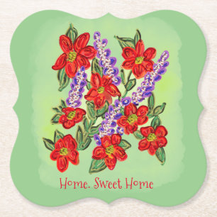 Joyful, From The Heart Floral Bouquet Paper Coaster
