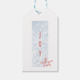 Joyful Frosty Blue and Red Bright Cheerful Return Gift Tags