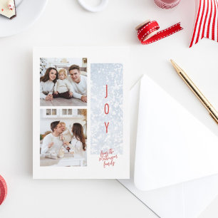 Joyful Frosty Family Two Photo Holiday Card