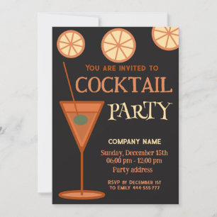 Joyful fun cool Christmas cocktail party corporate Invitation