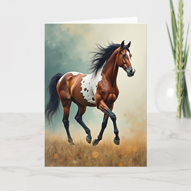 Joyful Galloping Horse Card (Front)