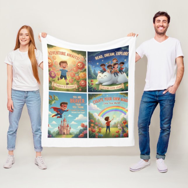 Joyful Garden Adventures for Kids & Pets Fleece Blanket (In Situ)