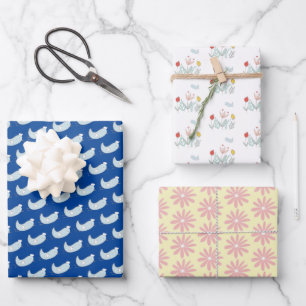 Joyful Garden Bird Wrapping Paper Flat Sheets
