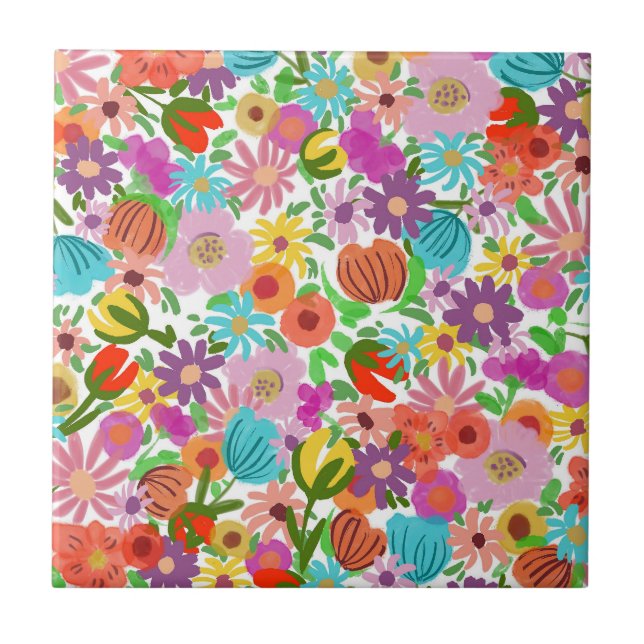 Joyful Garden Bloom Tile (Front)