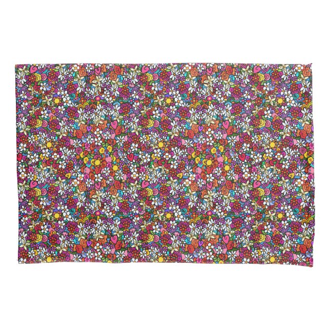 Joyful Garden Floral Pillowcase (Front)