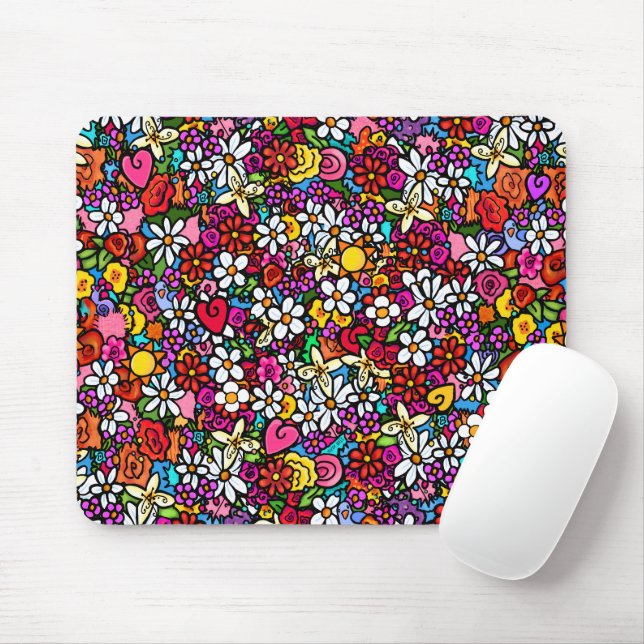 Joyful Garden Mouse Pad (With Mouse)