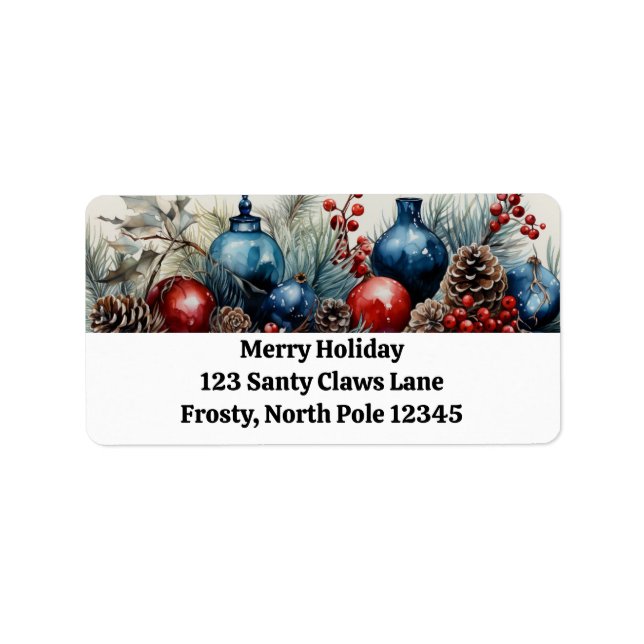 Joyful Garland Illustrations Return Address Labels (Front)