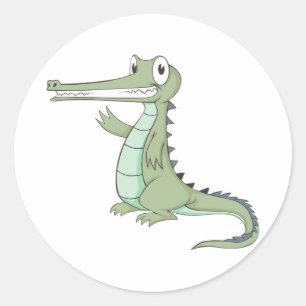 Joyful Gharial Gavial Crocodile Classic Round Sticker