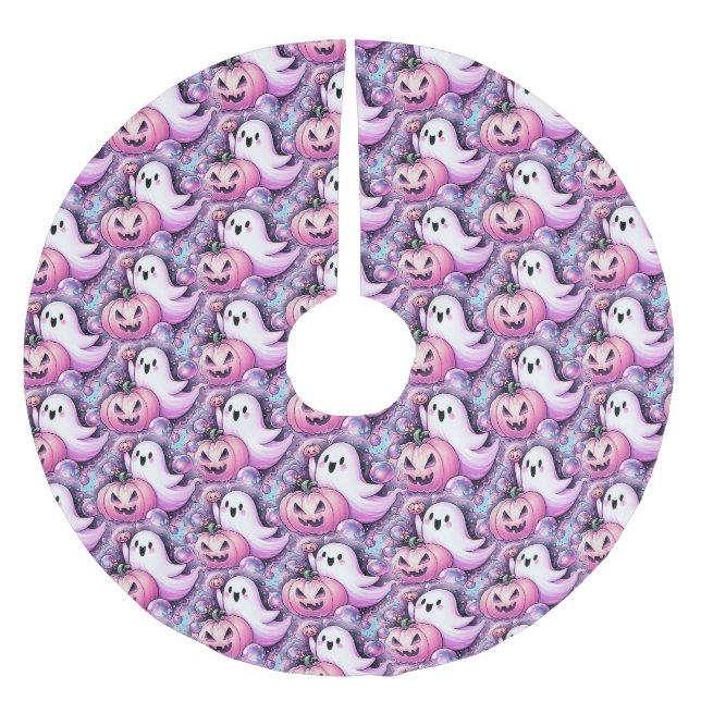 Joyful Ghost Brushed Polyester Tree Skirt (Front)