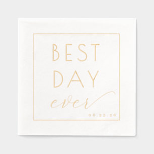 Joyful Gold Calligraphy Foil Napkins