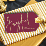 JOYFUL Gold Faux Foil Cranberry Christmas Gift Tags<br><div class="desc">Joyful in a faux gold foil script and your names in chic lettering,  these cranberry gift tags or party favour tags are stylish for any Christmas holiday occasion. More colours and MATCHING items in our collection.</div>
